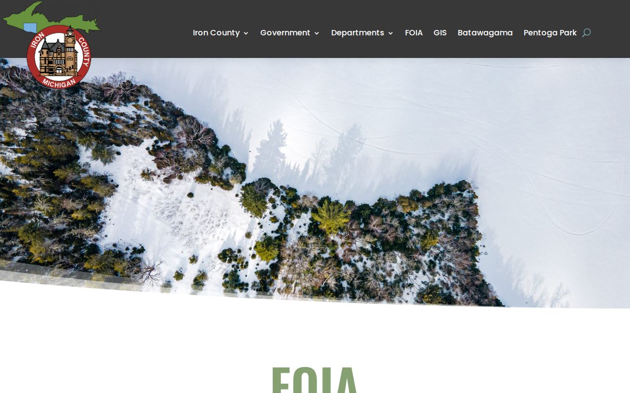 Official Iron County Michigan FOIA page with request and appeal links